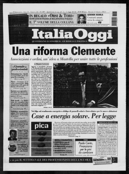 Italia oggi : quotidiano di economia finanza e politica